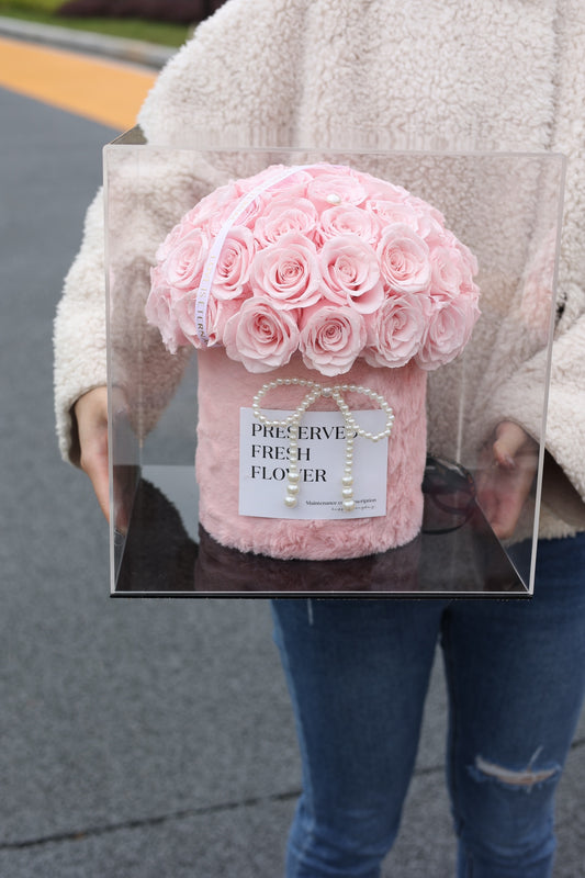 Long-Lasting Rose Hug Bucket (Preserved) - Timeless Token of Love, Thoughtful Gift for Her on Any Special Occasion