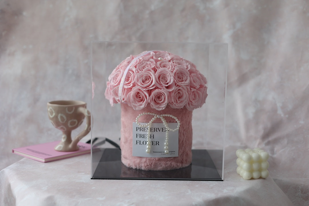 Long-Lasting Rose Hug Bucket (Preserved) - Timeless Token of Love, Thoughtful Gift for Her on Any Special Occasion