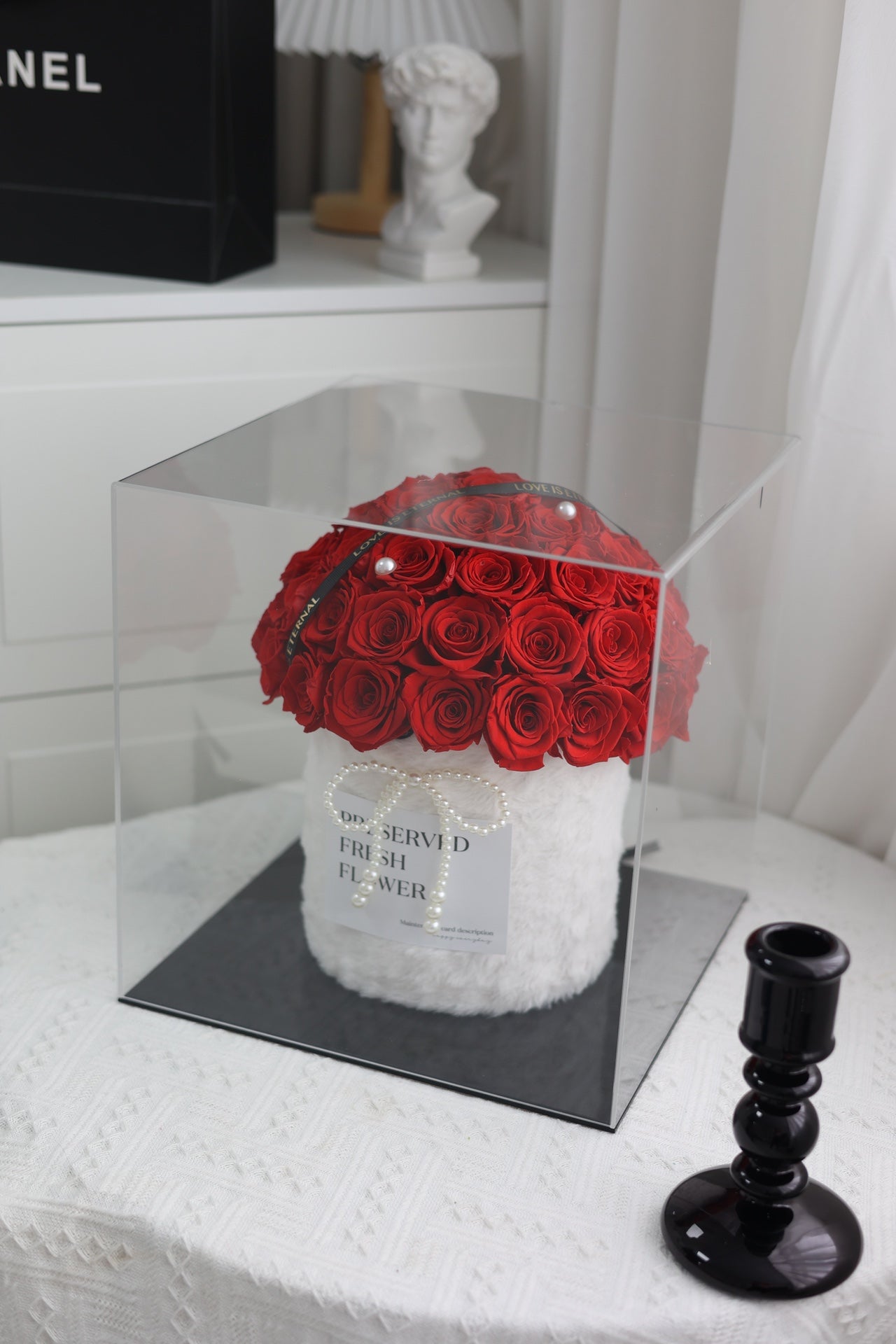 Luxury Preserved Rose Hug Bucket - Everlasting Love Flowers, Eternal Gift, Perfect for Valentine's Day & Birthday Surprises