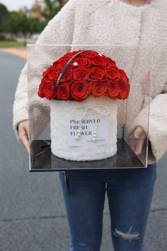 Luxury Preserved Rose Hug Bucket - Everlasting Love Flowers, Eternal Gift, Perfect for Valentine's Day & Birthday Surprises