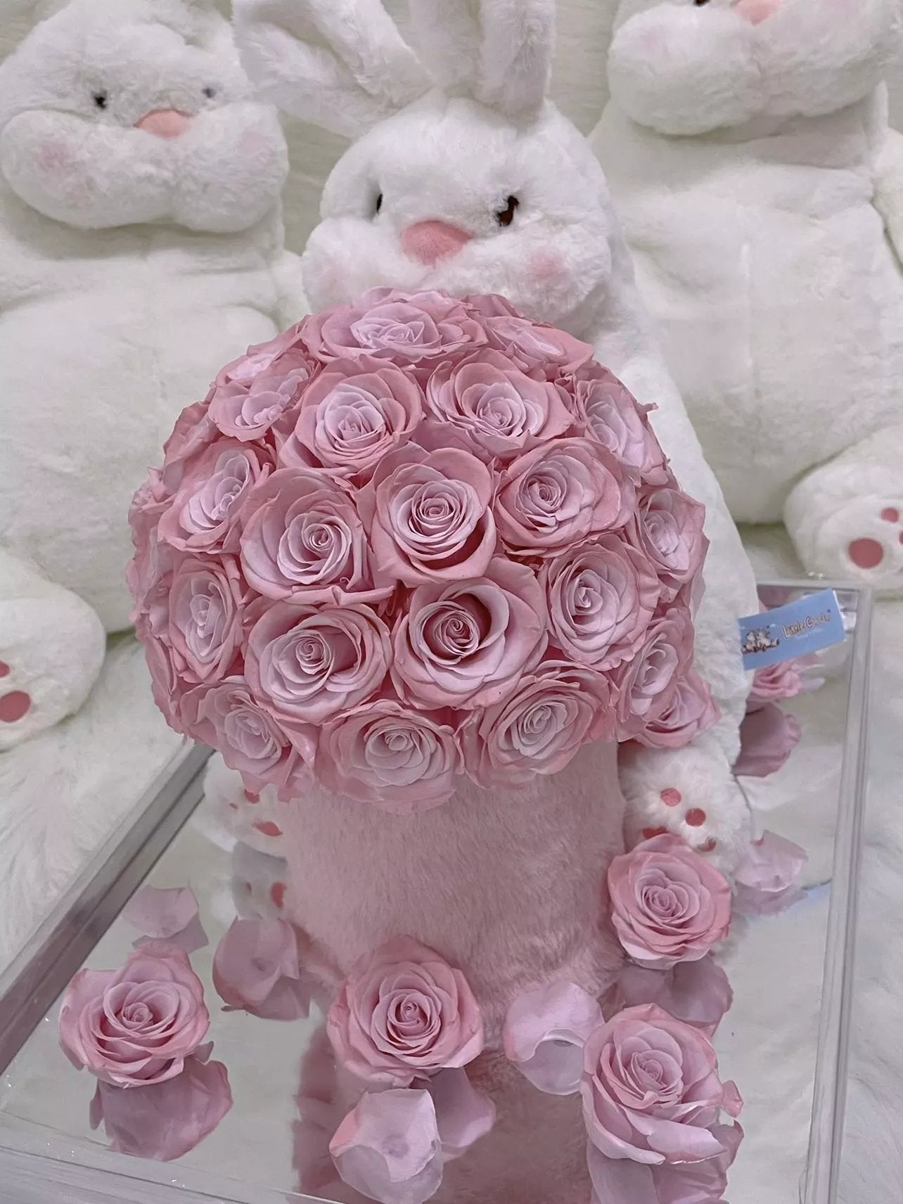  Preserved Rose Hug Bucket - Everlasting Blooms, Timeless Affection, Ideal Gift for Mom, Wife & Girlfriend