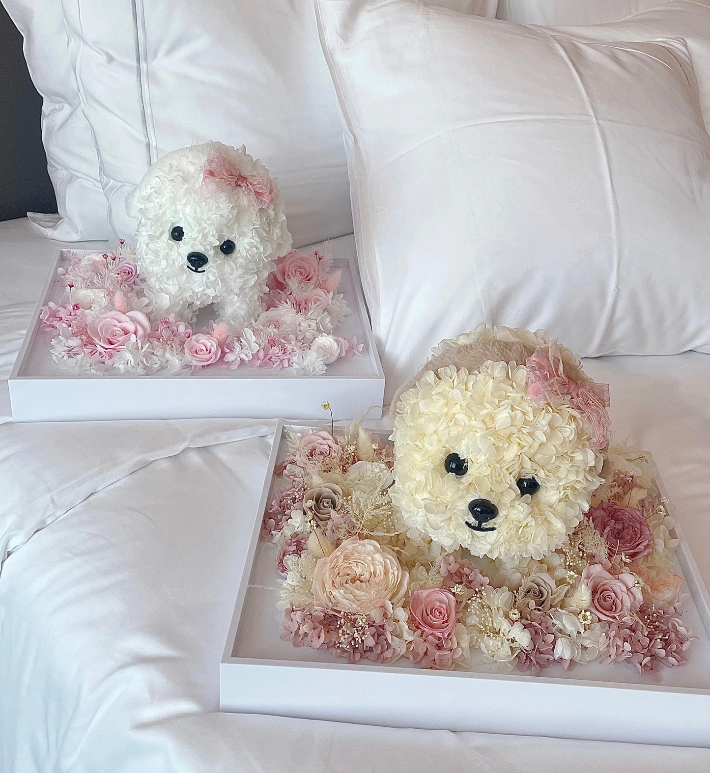 KIARA trendy garden and hydrangea puppy Mars preserved flower dog Valentine's Day gift for girlfriend