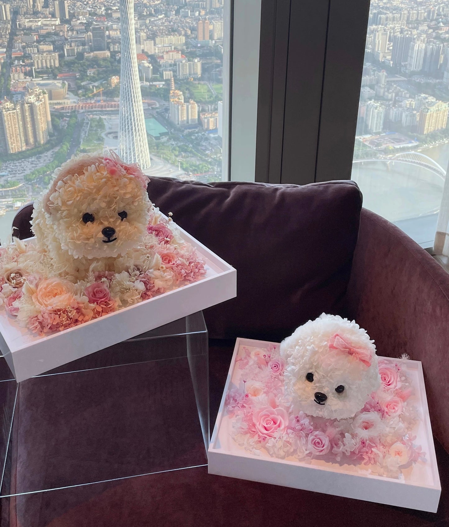 KIARA trendy garden and hydrangea puppy Mars preserved flower dog Valentine's Day gift for girlfriend