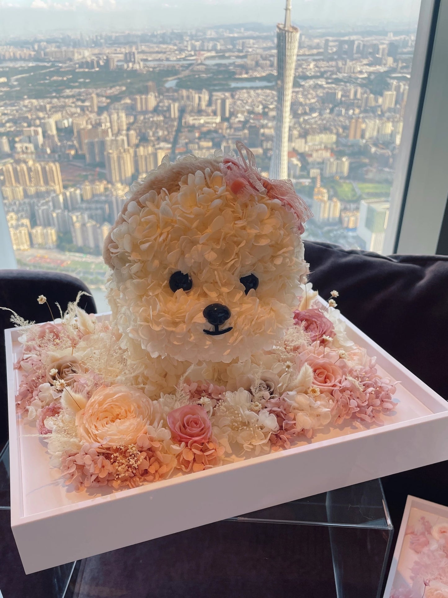 KIARA trendy garden and hydrangea puppy Mars preserved flower dog Valentine's Day gift for girlfriend