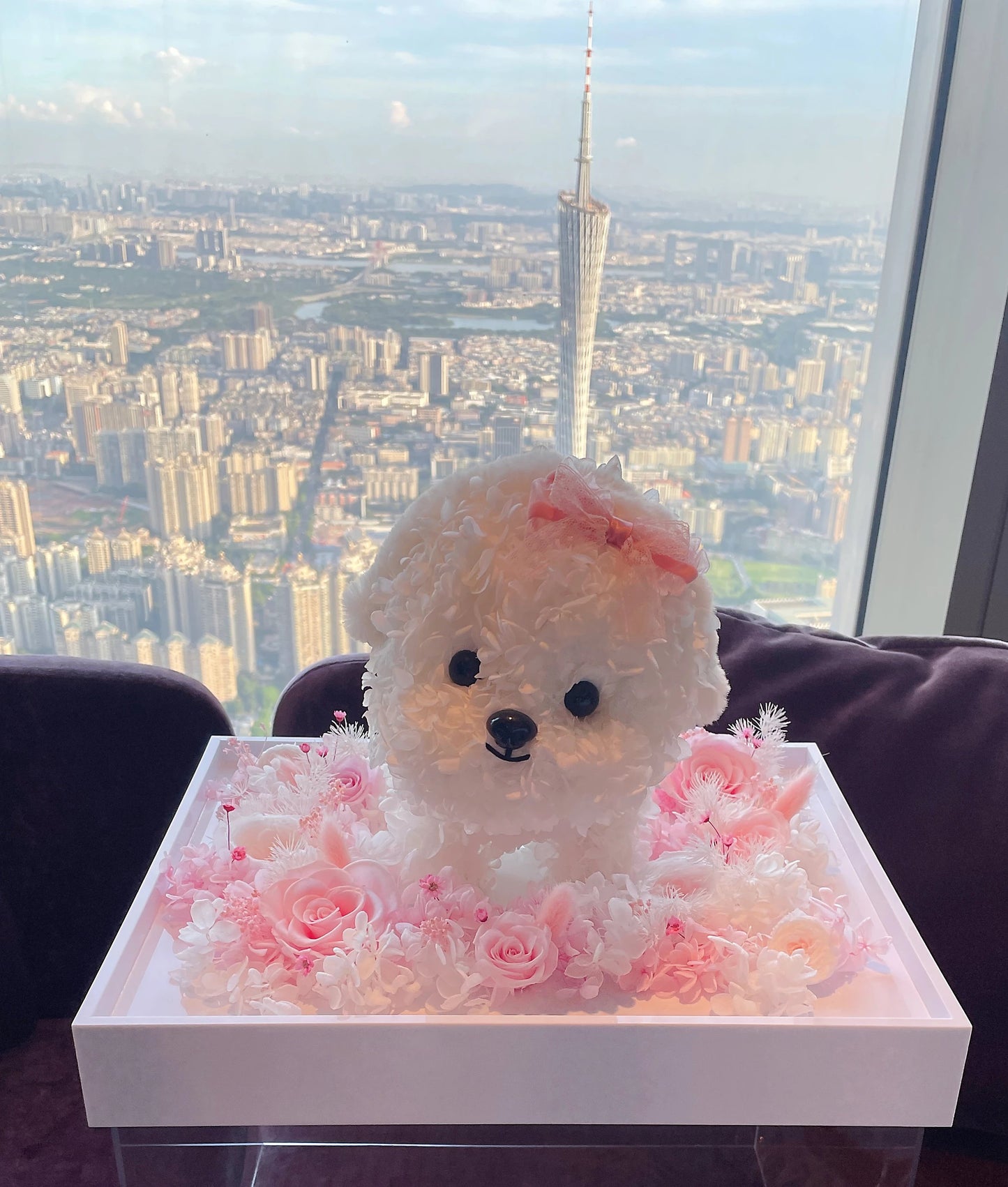 KIARA trendy garden and hydrangea puppy Mars preserved flower dog Valentine's Day gift for girlfriend