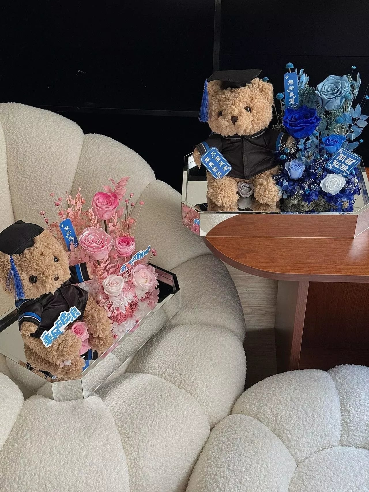 Large Teddy Bear and Preserved Rose Combination Graduation Season Flower Doll Gift Birthday Gift Bijie Gift