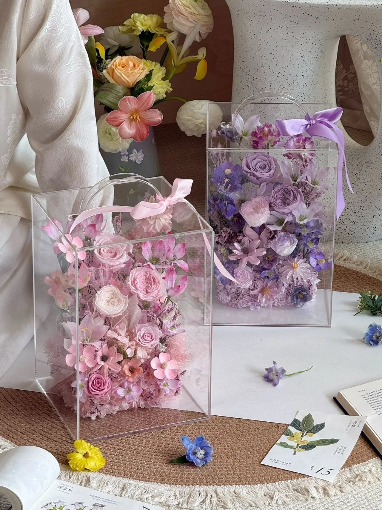 Preserved Flower Alice Garden Premium Rose Flower Handheld Flower Box Finished Mother's Day Gift Creative Gift