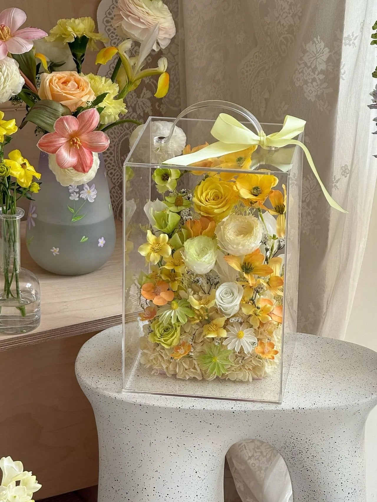 Preserved Flower Alice Garden Premium Rose Flower Handheld Flower Box Finished Mother's Day Gift Creative Gift