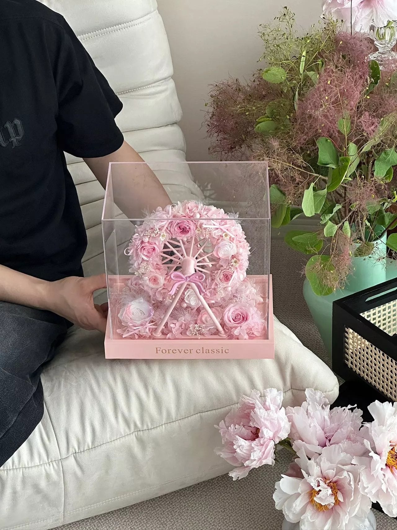 Valentine's Day gift, preserved flower, birthday gift, premium gift box, Ferris wheel, fresh flowers, roses