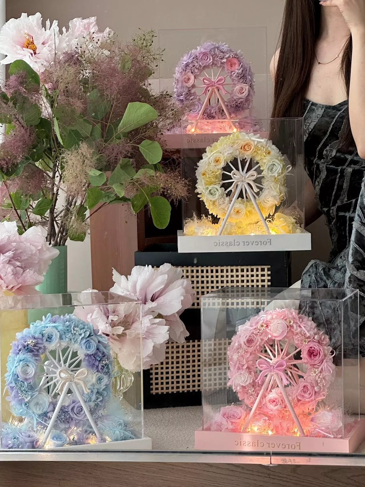 Valentine's Day gift, preserved flower, birthday gift, premium gift box, Ferris wheel, fresh flowers, roses