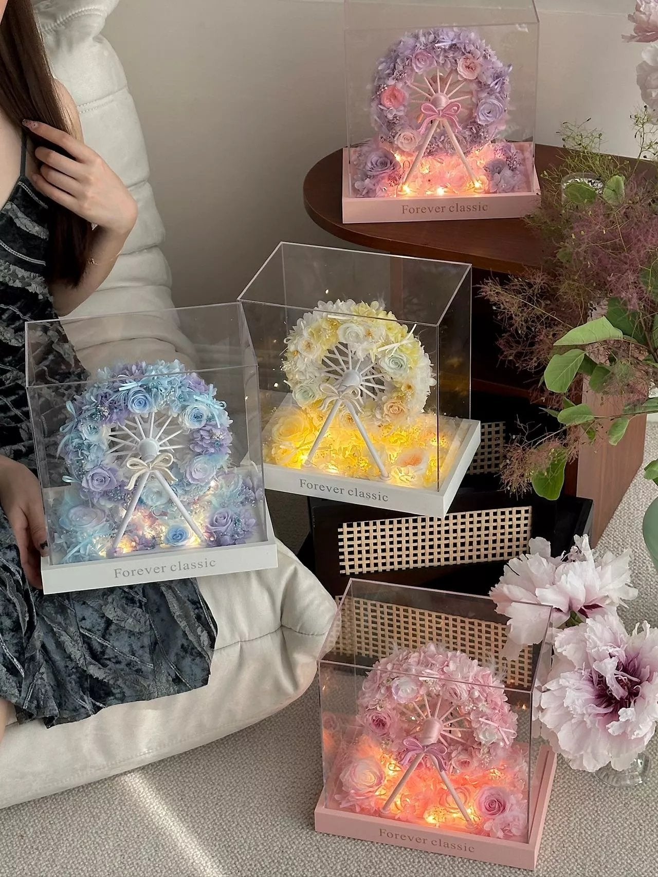 Valentine's Day gift, preserved flower, birthday gift, premium gift box, Ferris wheel, fresh flowers, roses