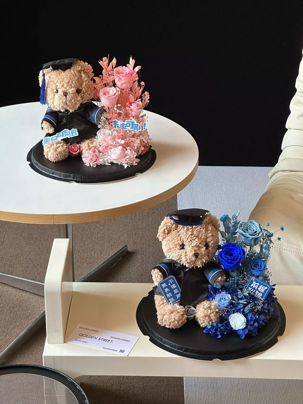 Teddy bear and eternal rose combination graduation season flower doll gift birthday gift Bijie gift
