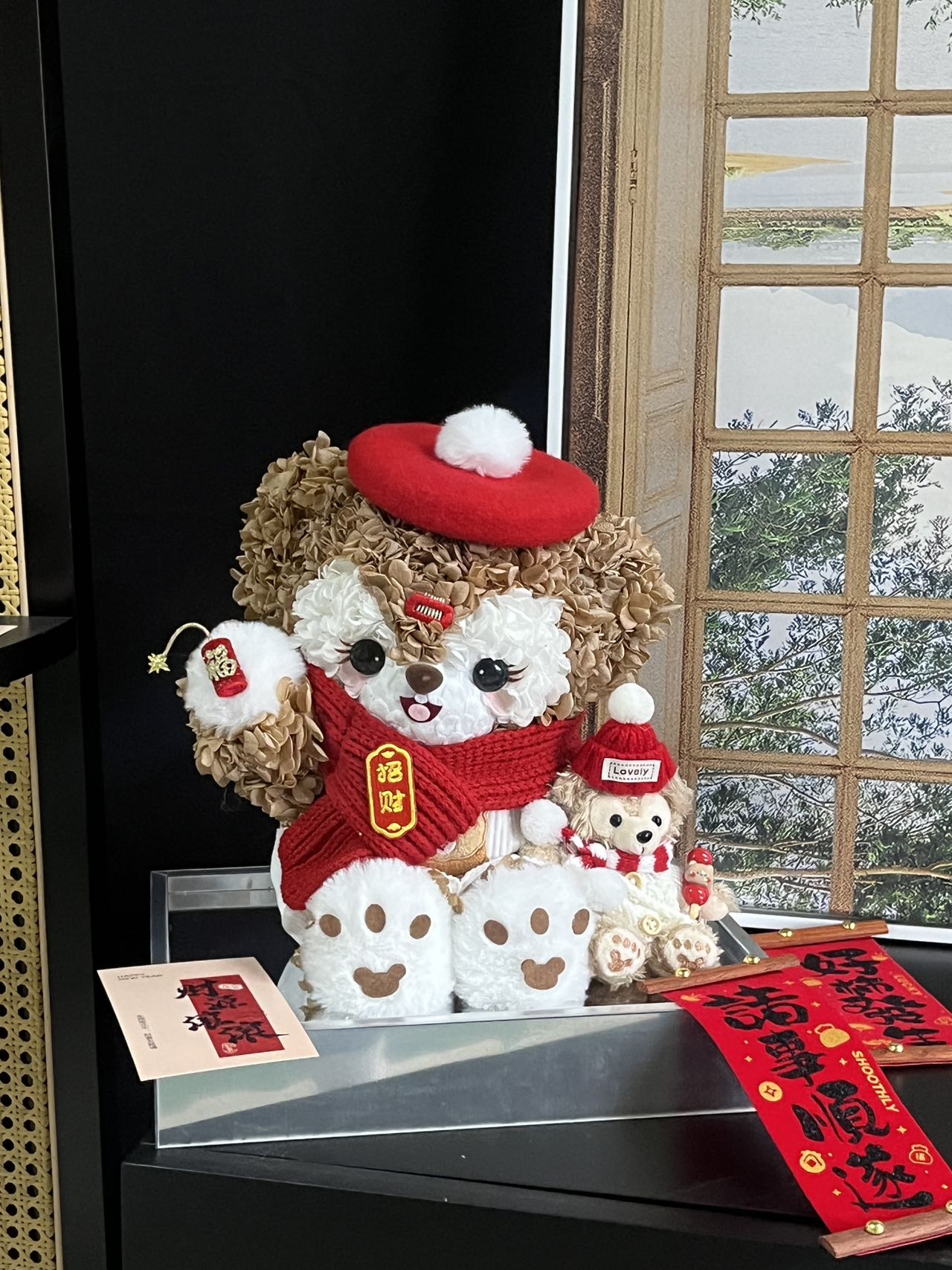 Duffy Bear Doll Preserved Flower Gift High-end Light Luxury Acrylic Gift Box Real Flower Doll Gift for Family and Children