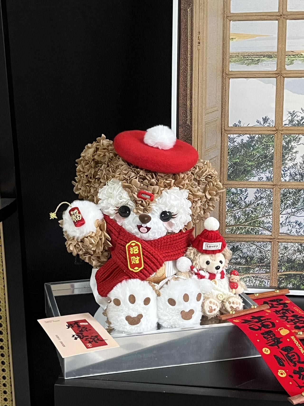 Duffy Bear Doll Preserved Flower Gift High-end Light Luxury Acrylic Gift Box Real Flower Doll Gift for Family and Children