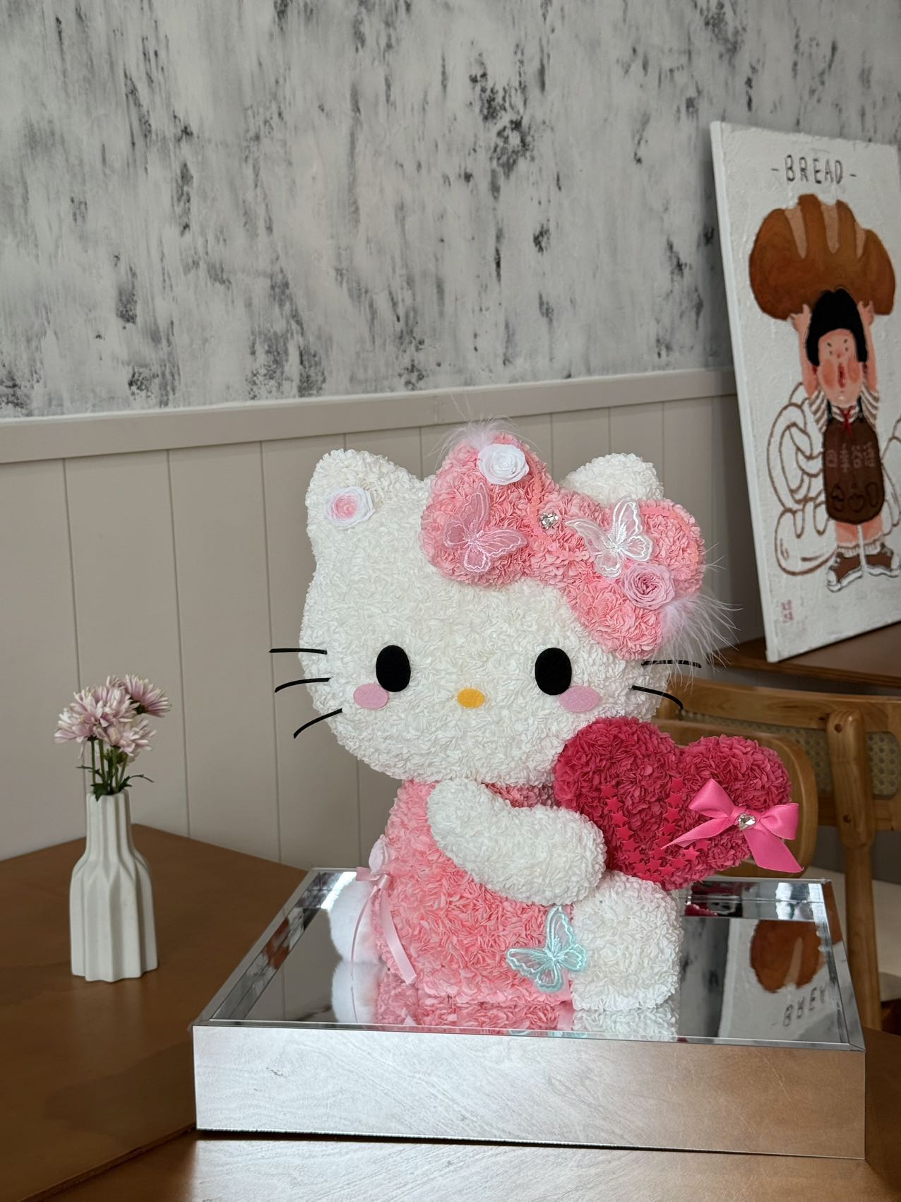 Hello Kitty Preserved Floral Plush Doll - Long-Lasting Cute Craft, Ideal for Daily & Special Occasion Gifts