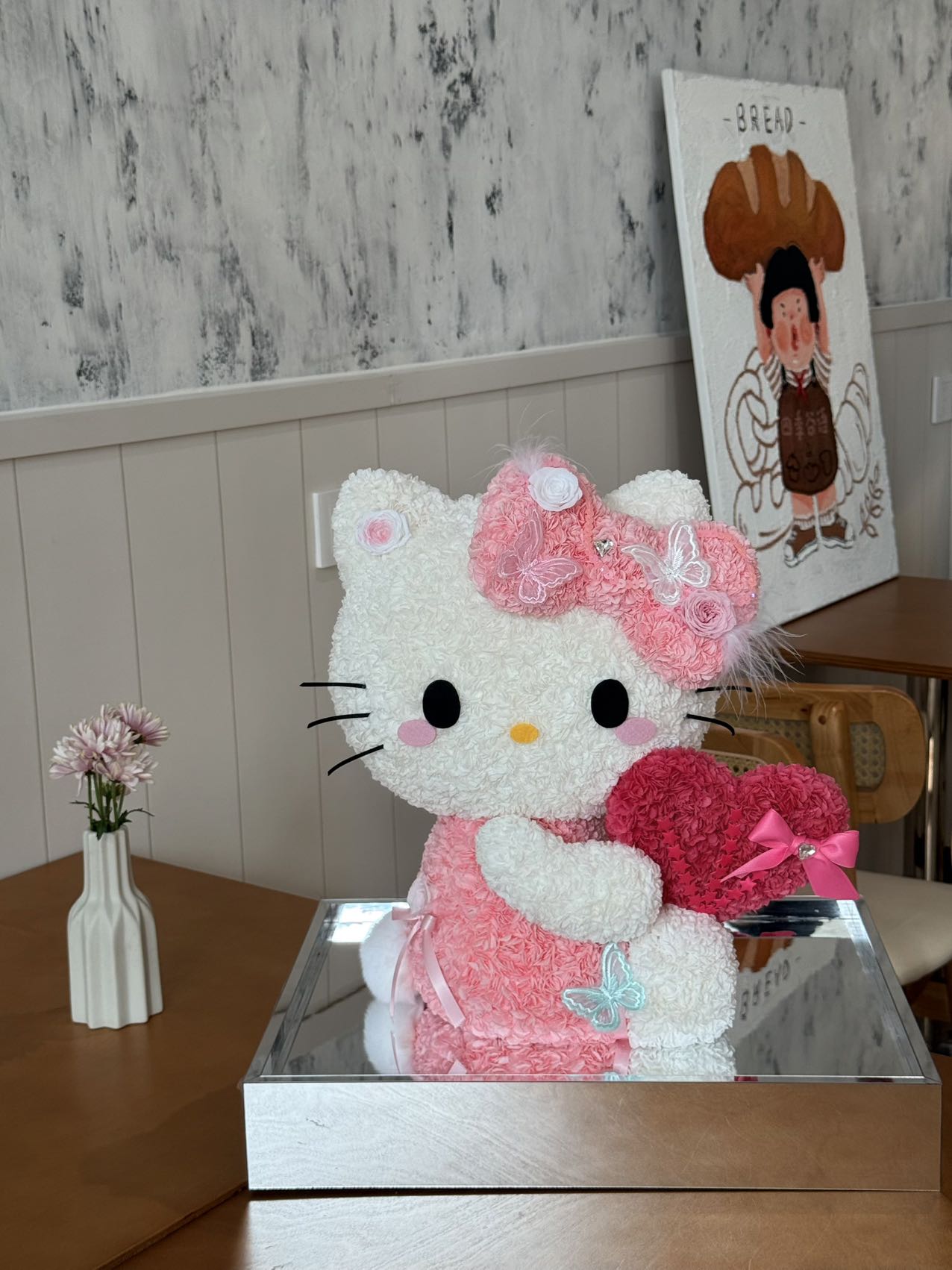 Hello Kitty Preserved Floral Plush Doll - Long-Lasting Cute Craft, Ideal for Daily & Special Occasion Gifts