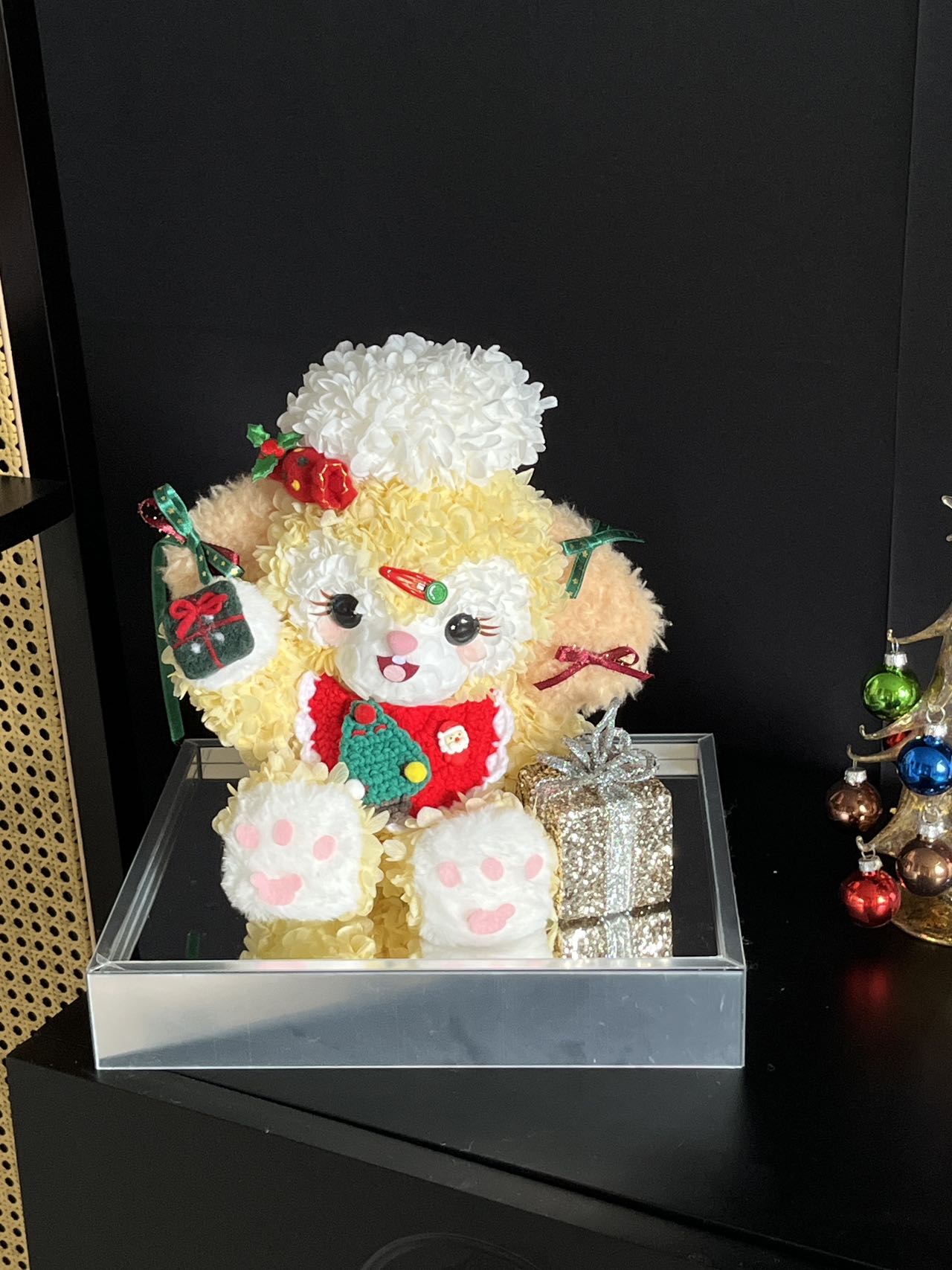 Christmas doll new doll cute Bell dog ornaments acrylic gift box for girlfriend and children gift