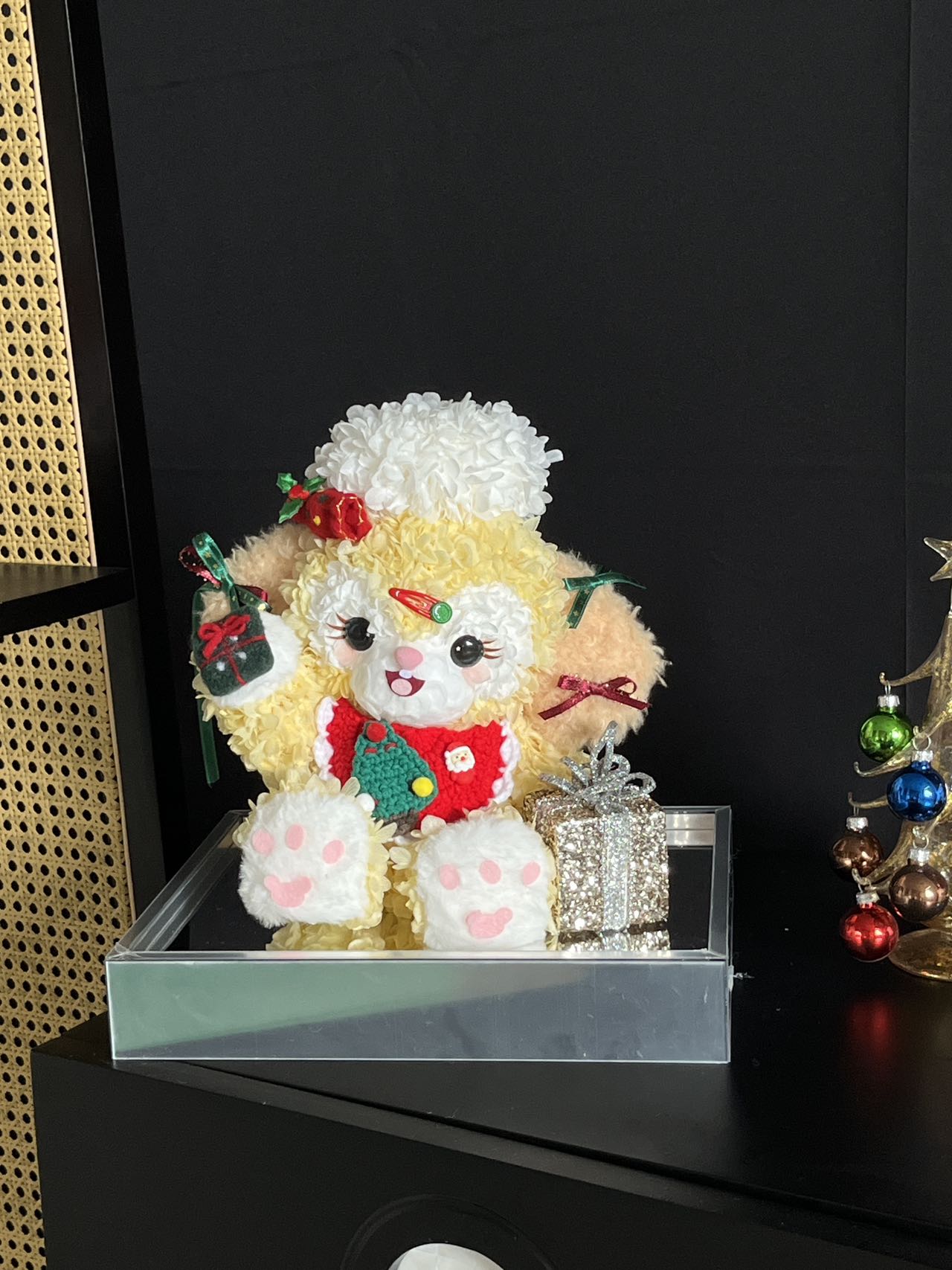 Christmas doll new doll cute Bell dog ornaments acrylic gift box for girlfriend and children gift