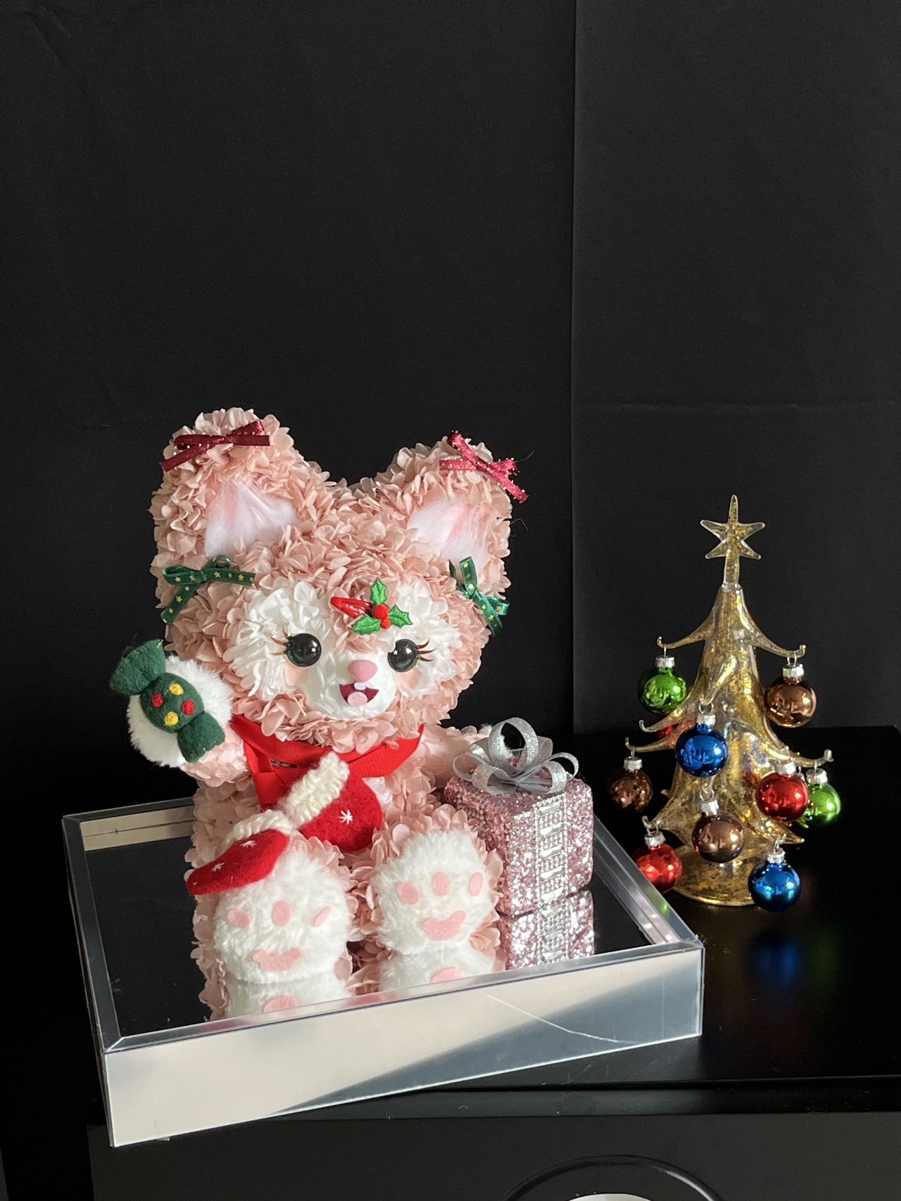 Christmas doll new doll cute Bell dog ornaments acrylic gift box for girlfriend and children gift