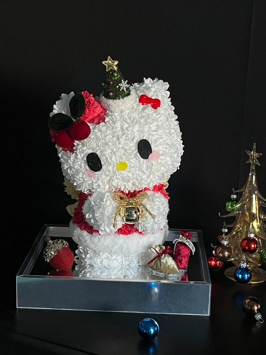 High-Quality Preserved Flower Hello Kitty Doll - Long-Lasting Bloom Decoration, Ideal Gift for Kids & Teens