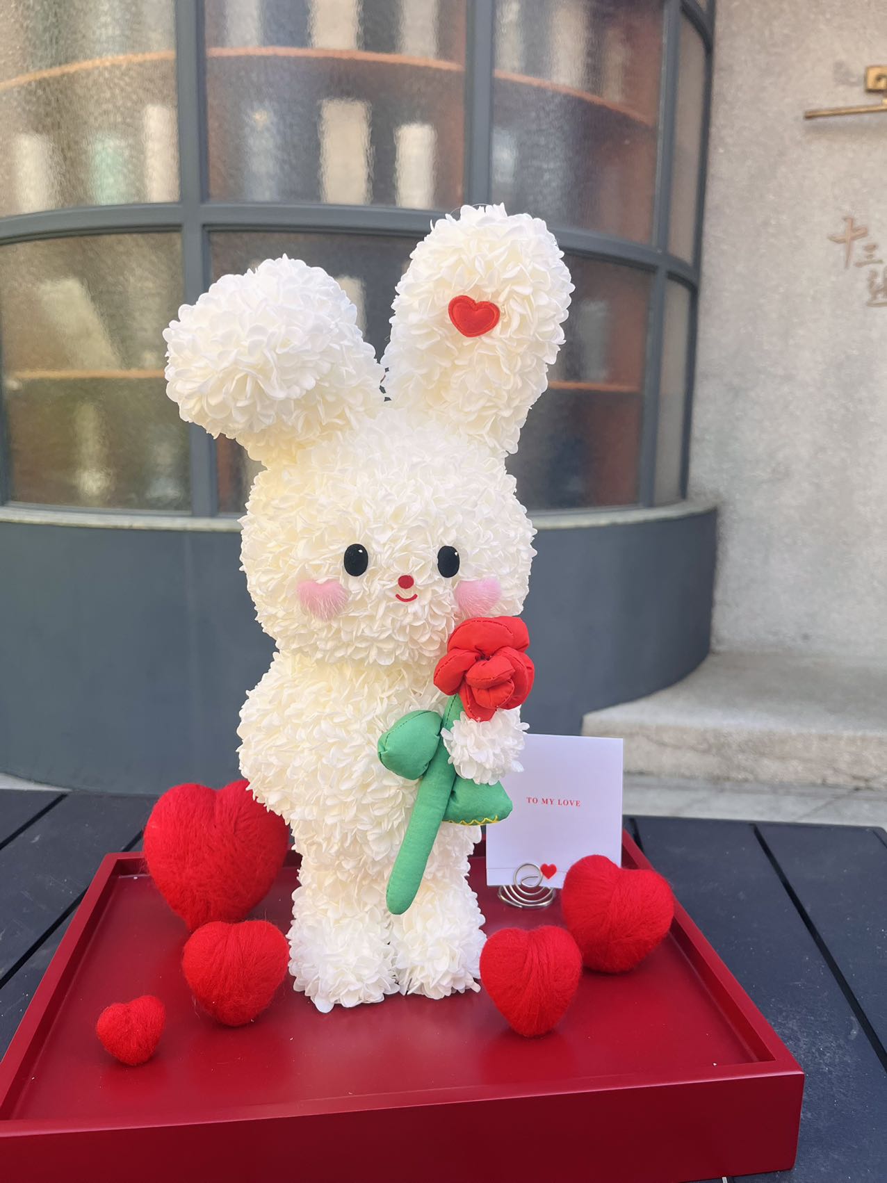 Eternal haul cute rabbit doll flower doll real flower luxury birthday gift proposal anniversary gift for children gift