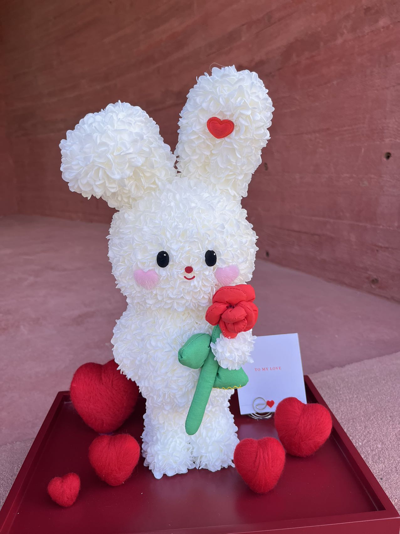 Eternal haul cute rabbit doll flower doll real flower luxury birthday gift proposal anniversary gift for children gift