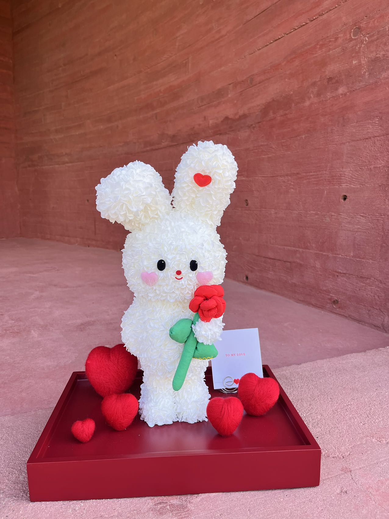 Eternal haul cute rabbit doll flower doll real flower luxury birthday gift proposal anniversary gift for children gift