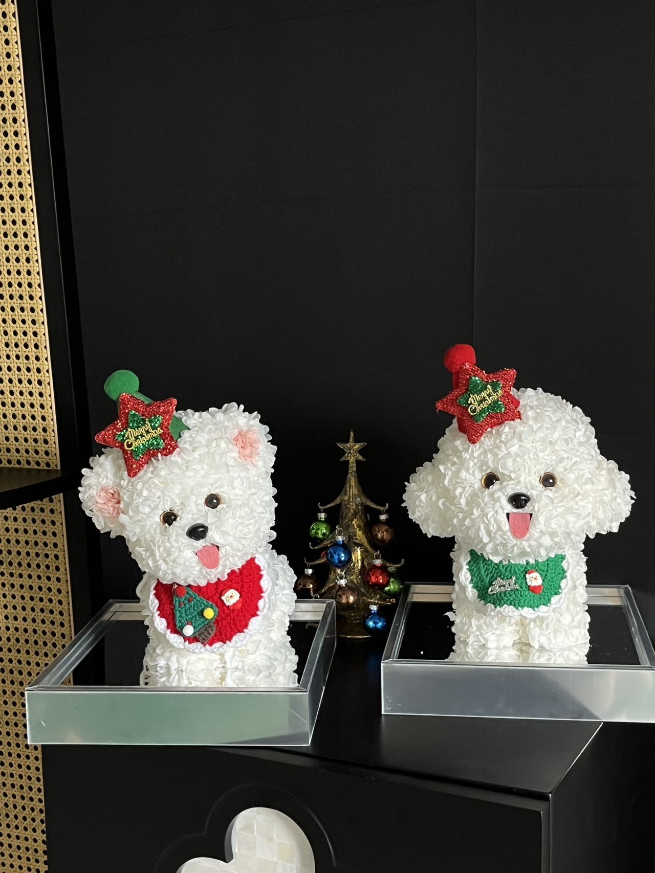 Christmas dog doll immortal flower gift real flower luxury birthday gift proposal anniversary gift for children gift