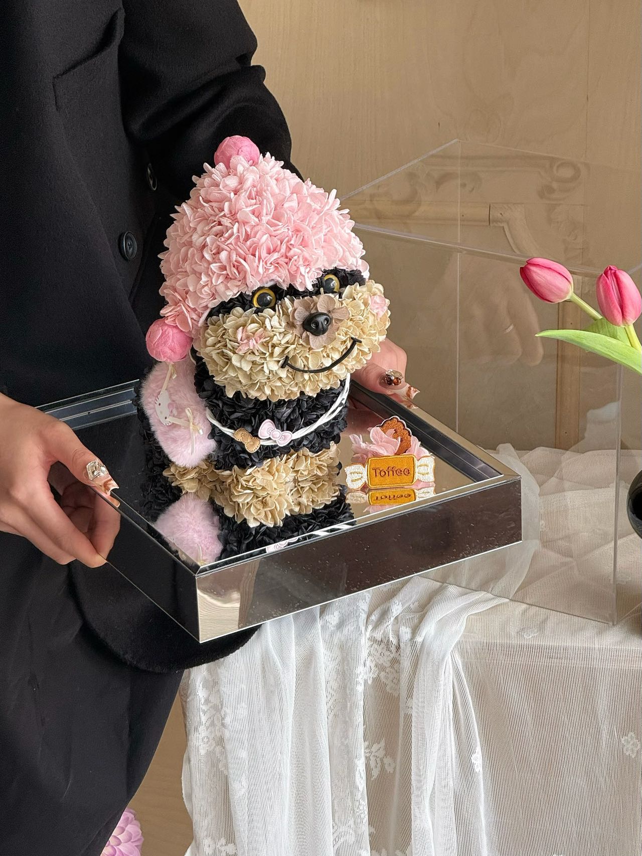 Bee Dog Doll Preserved Rose Gift Box Real Flower Preserved Flower Luxury Birthday Gift Proposal Anniversary Gift Give Children Gift