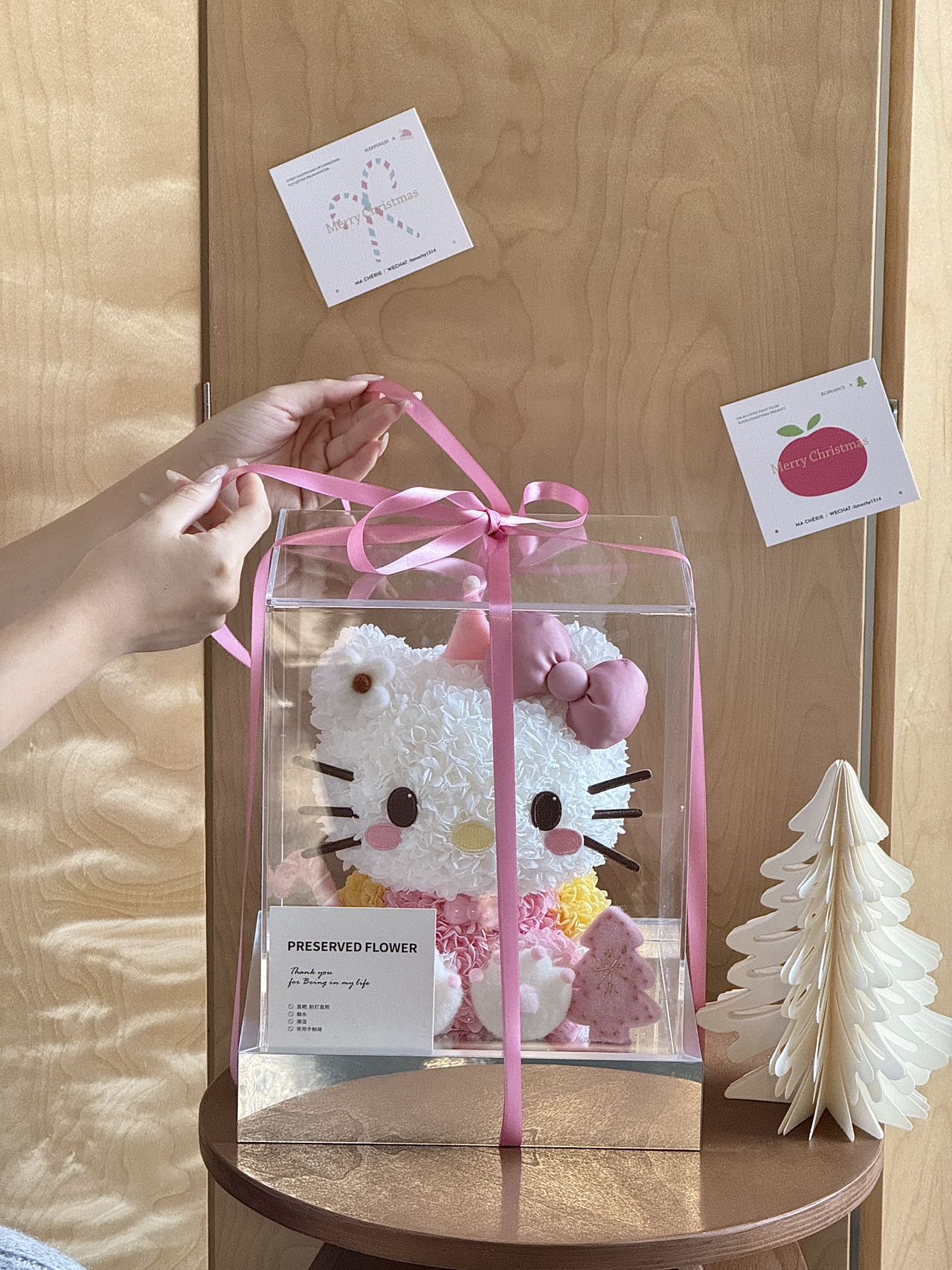 Hello Kitty Preserved Flower Plush Doll - Eternal Floral Cute Toy, Perfect for Valentine’s & Anniversary