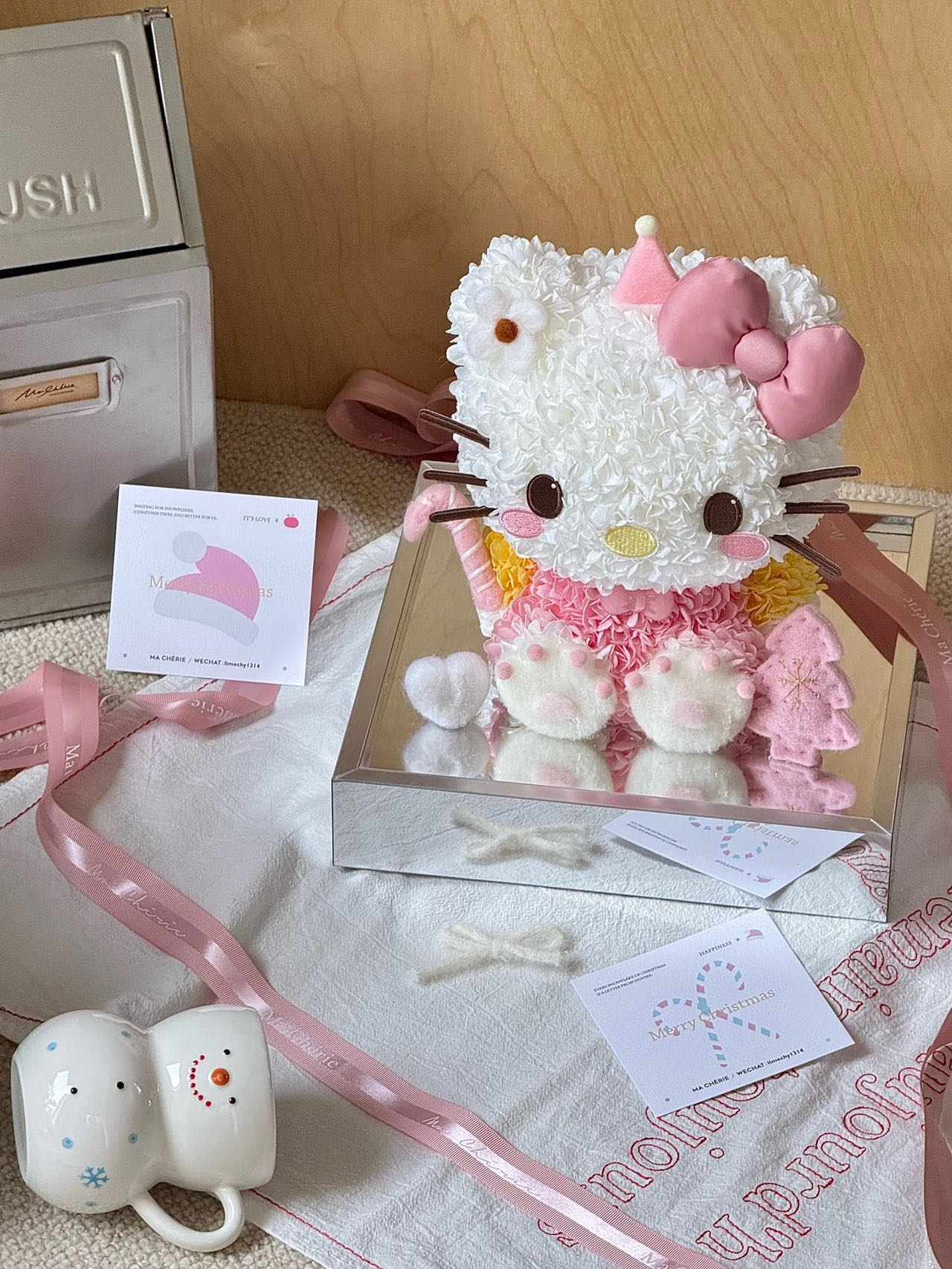 Hello Kitty Preserved Flower Plush Doll - Eternal Floral Cute Toy, Perfect for Valentine’s & Anniversary