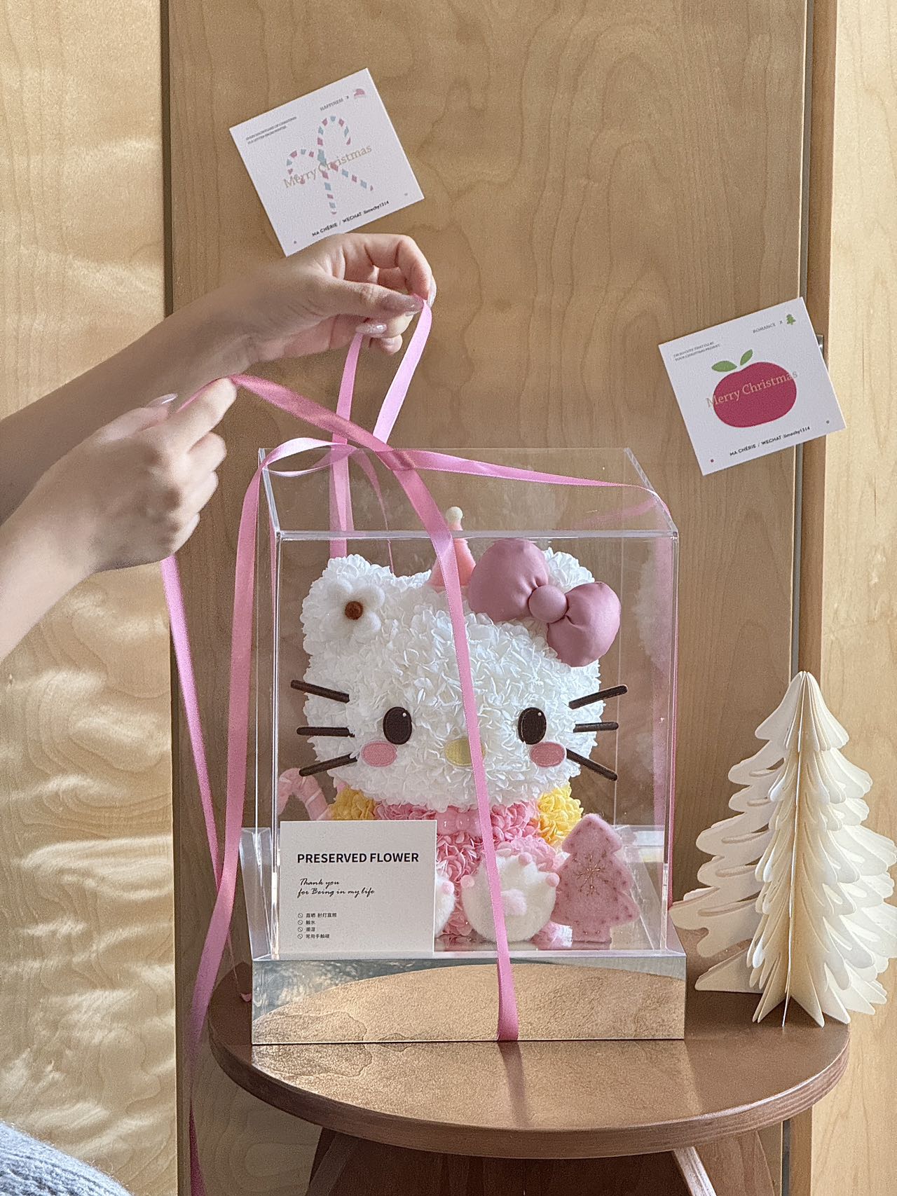 Hello Kitty Preserved Flower Plush Doll - Eternal Floral Cute Toy, Perfect for Valentine’s & Anniversary