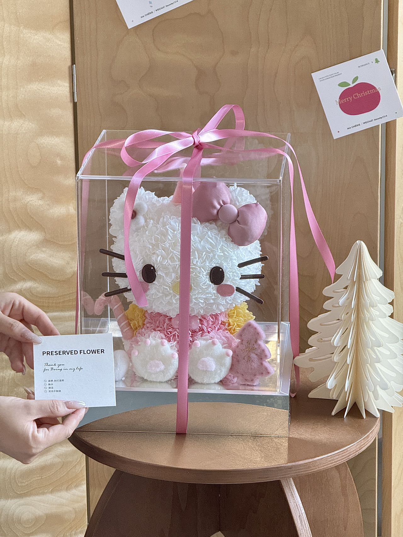 Hello Kitty Preserved Flower Plush Doll - Eternal Floral Cute Toy, Perfect for Valentine’s & Anniversary