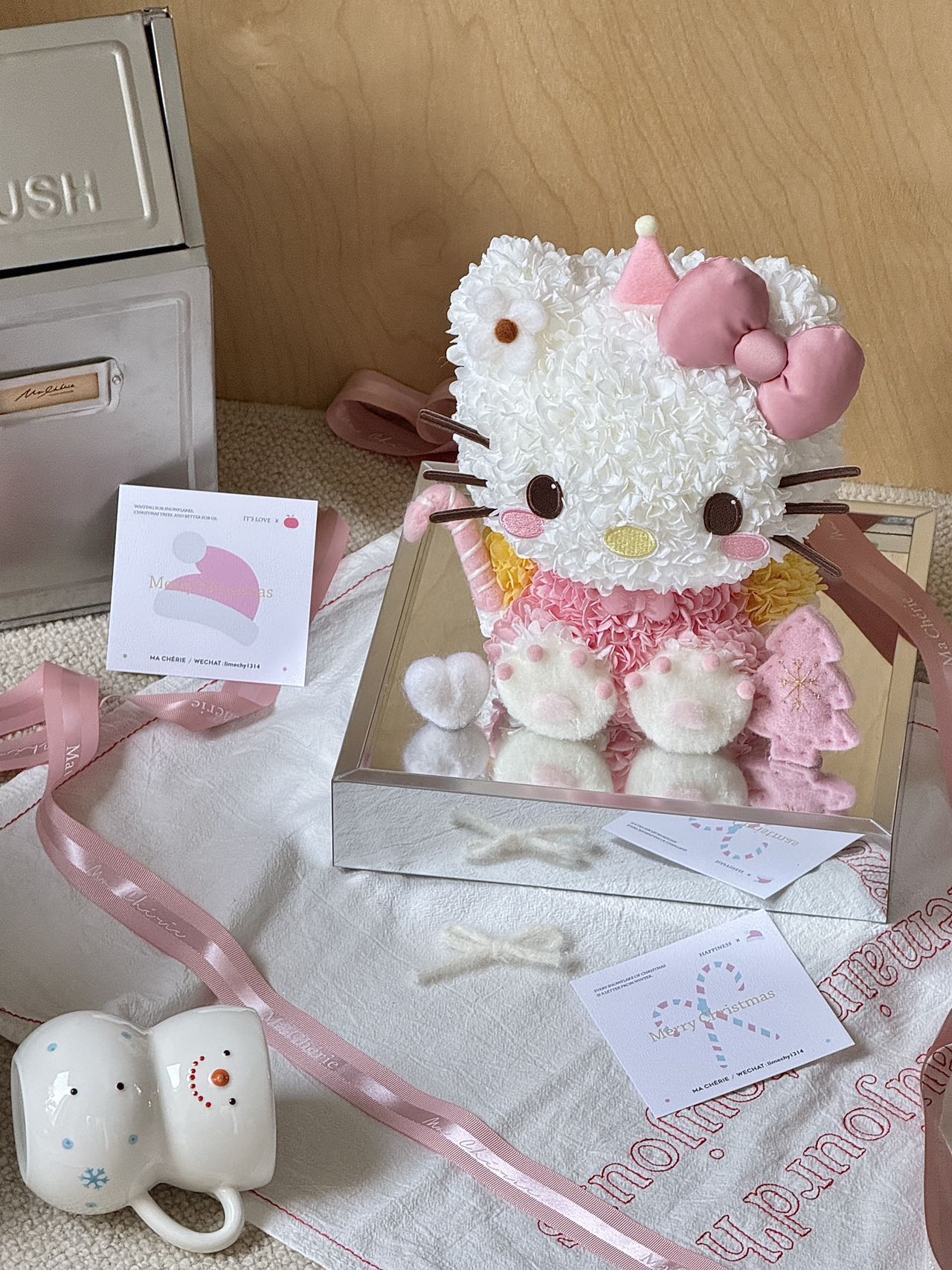 Hello Kitty Preserved Flower Plush Doll - Eternal Floral Cute Toy, Perfect for Valentine’s & Anniversary
