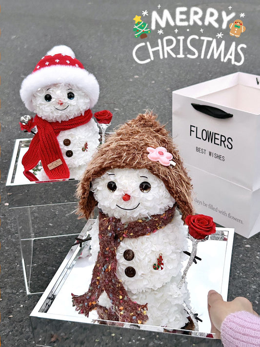 Christmas snowman doll creative immortal flower doll gift hydrangea gift New Year gift acrylic flower gift
