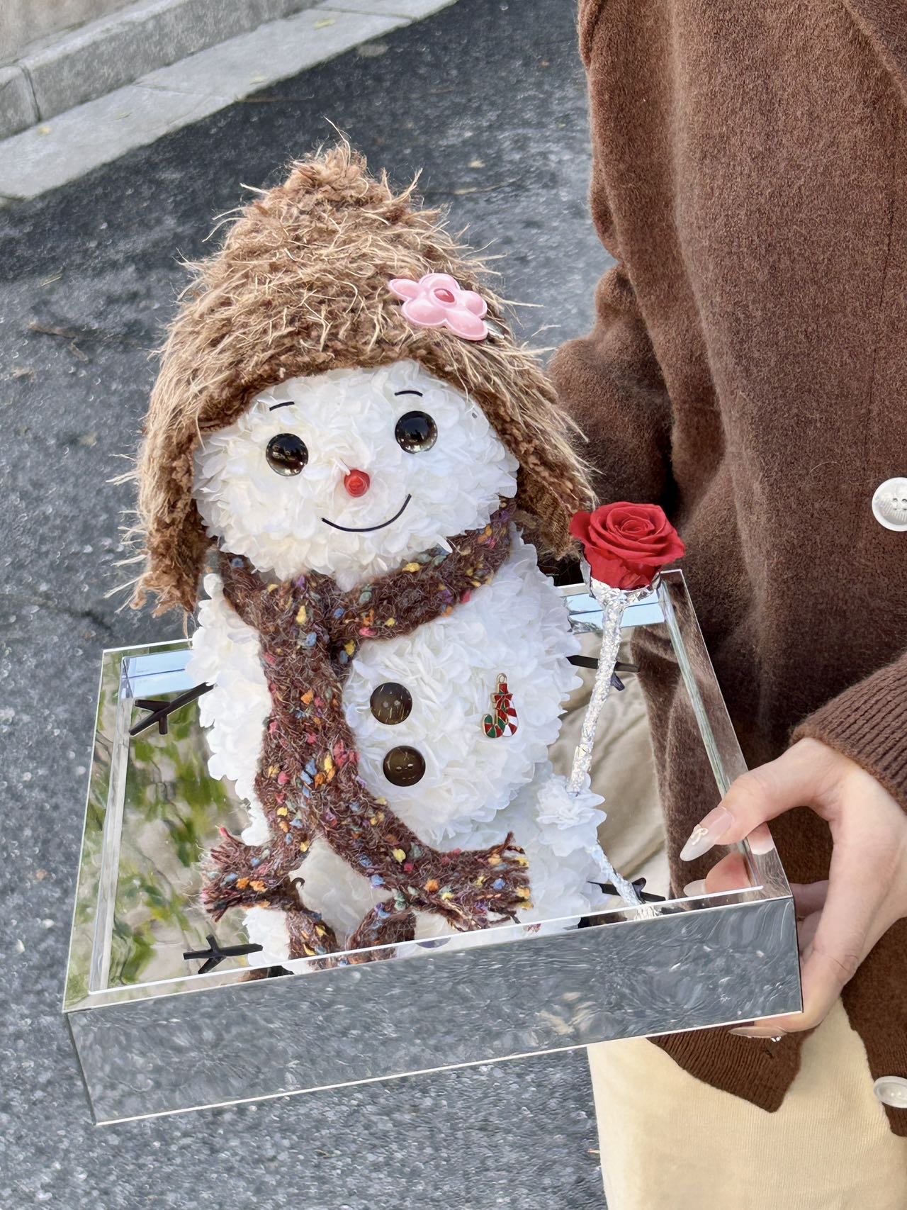 Christmas snowman doll creative immortal flower doll gift hydrangea gift New Year gift acrylic flower gift