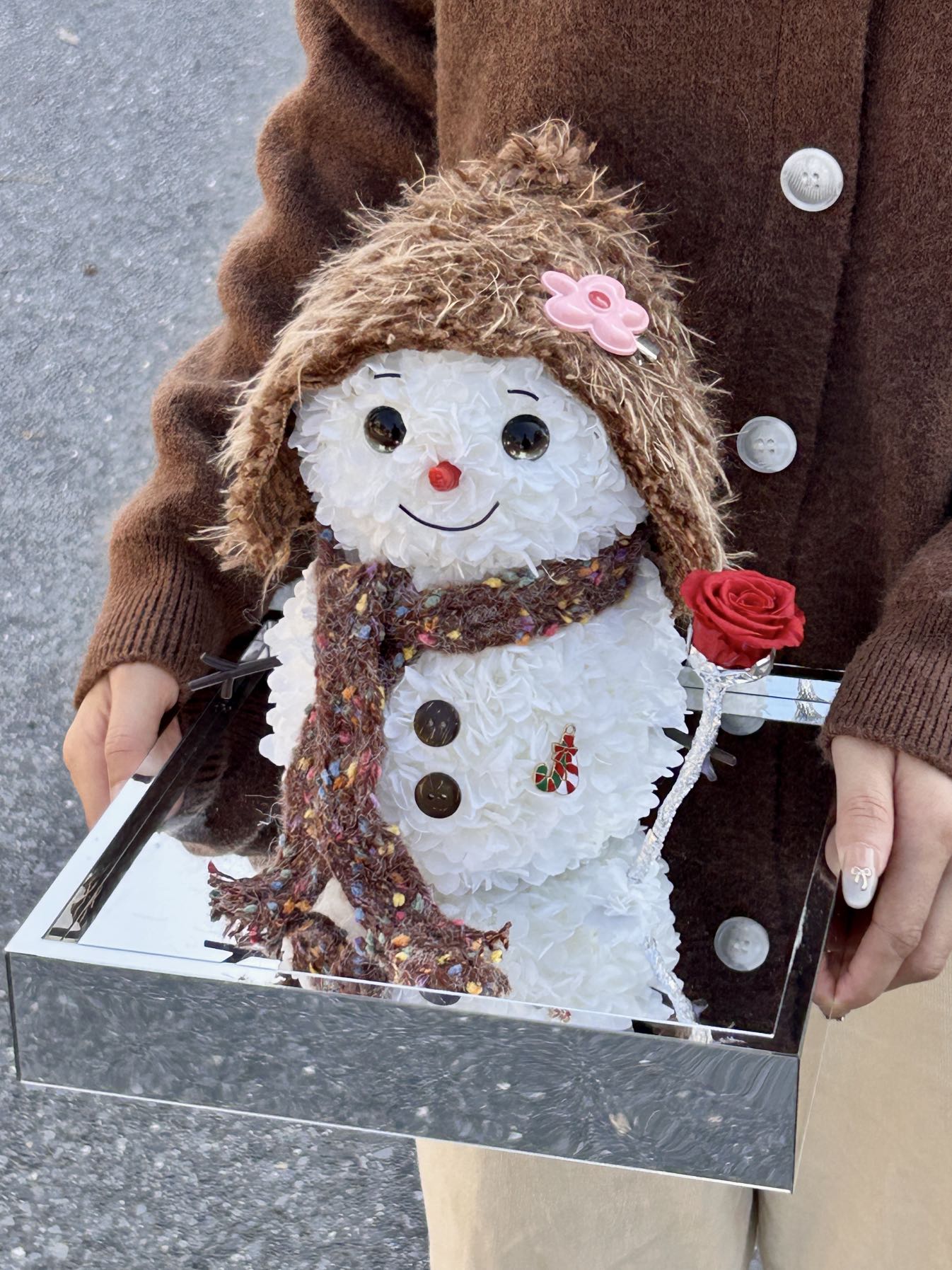 Christmas snowman doll creative immortal flower doll gift hydrangea gift New Year gift acrylic flower gift