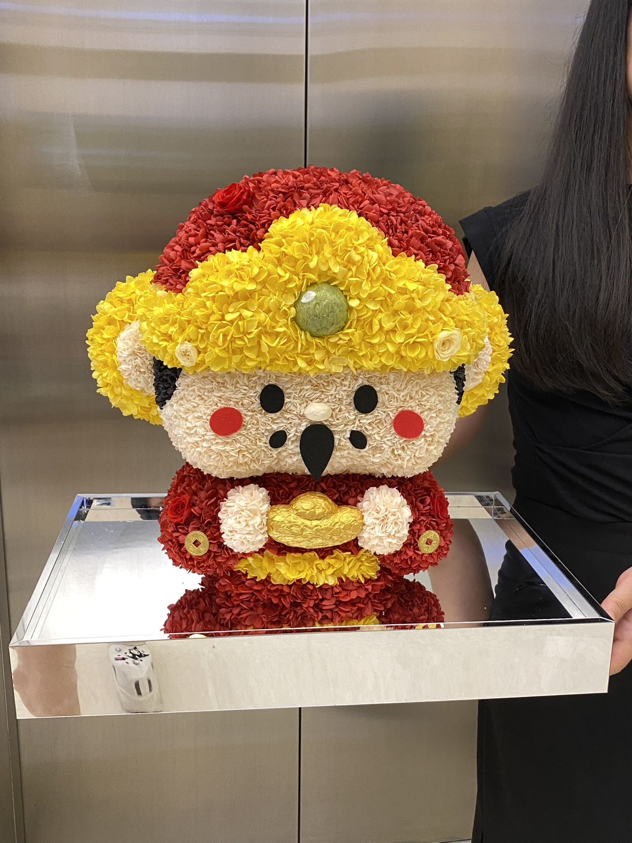 Preserved Flower God of Wealth Doll Gift High-end Acrylic Gift Box Christmas Gift Birthday Gift New Year Store Opening Gift