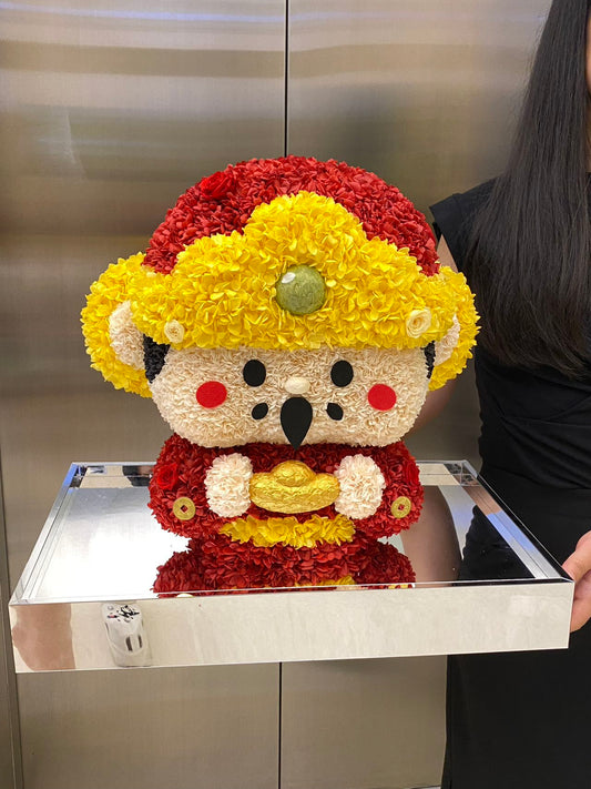 Preserved Flower God of Wealth Doll Gift High-end Acrylic Gift Box Christmas Gift Birthday Gift New Year Store Opening Gift