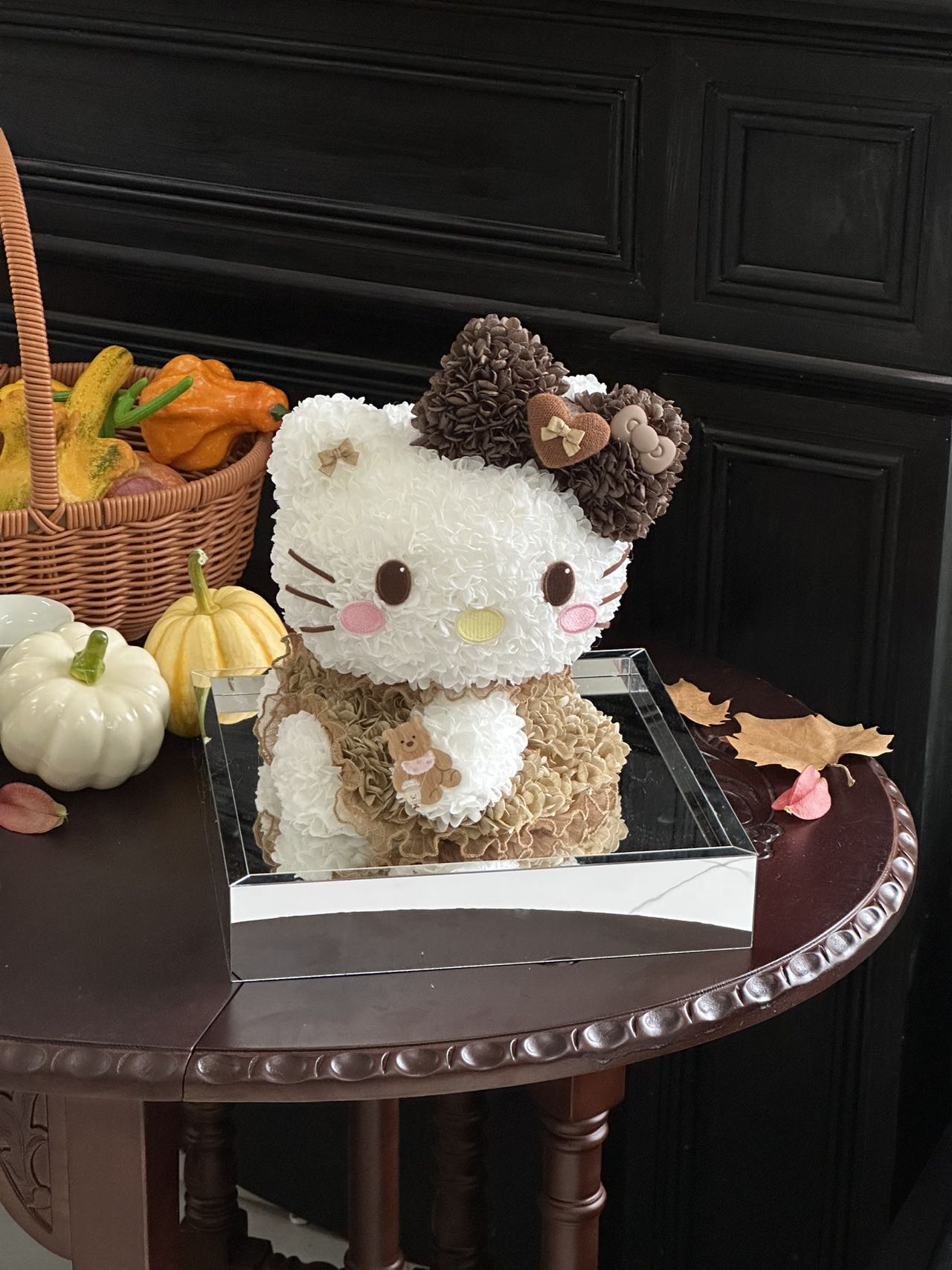 Adorable Preserved Flower Hello Kitty Doll - Perpetual Bloom Plush, Great for Home & Office Decoration