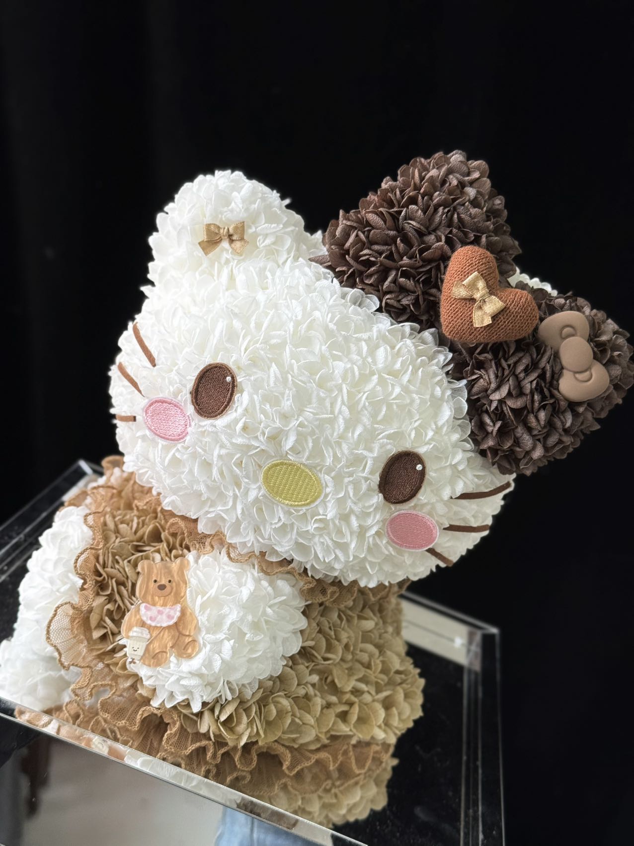 Adorable Preserved Flower Hello Kitty Doll - Perpetual Bloom Plush, Great for Home & Office Decoration