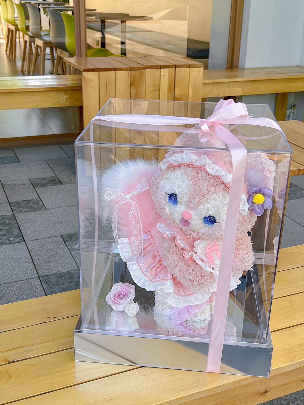 Lingna Belle doll immortal flower gift high-end gift box acrylic light luxury gift for girlfriend real flower gift