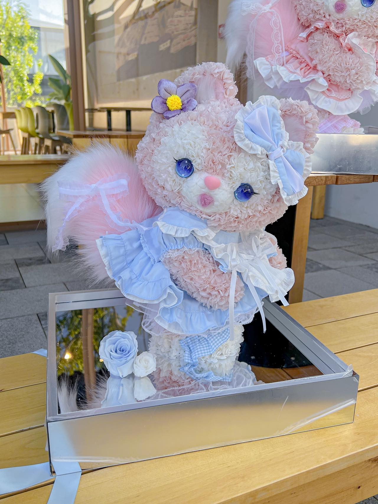 Lingna Belle doll immortal flower gift high-end gift box acrylic light luxury gift for girlfriend real flower gift