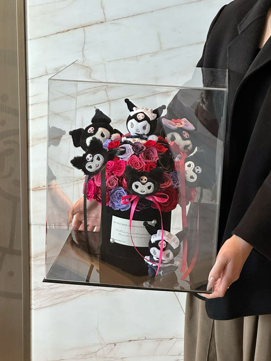 Preserved Rose Hug Bucket - Timeless Flower Arrangement, Long-Lasting Beauty, Heartfelt Gift for Her on Mother's Day