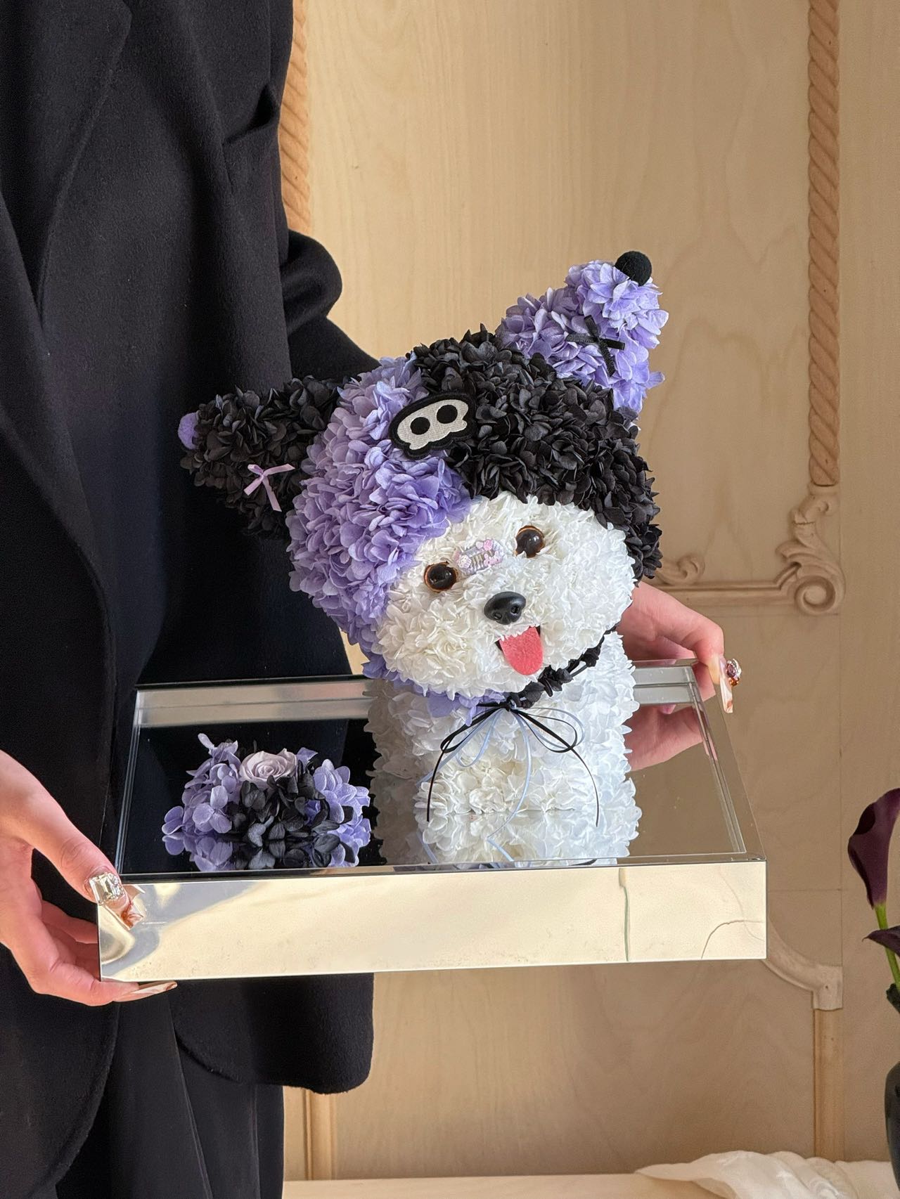 Maltese preserved flower puppy gift high-end light luxury acrylic gift box for girlfriend Valentine's Day gift