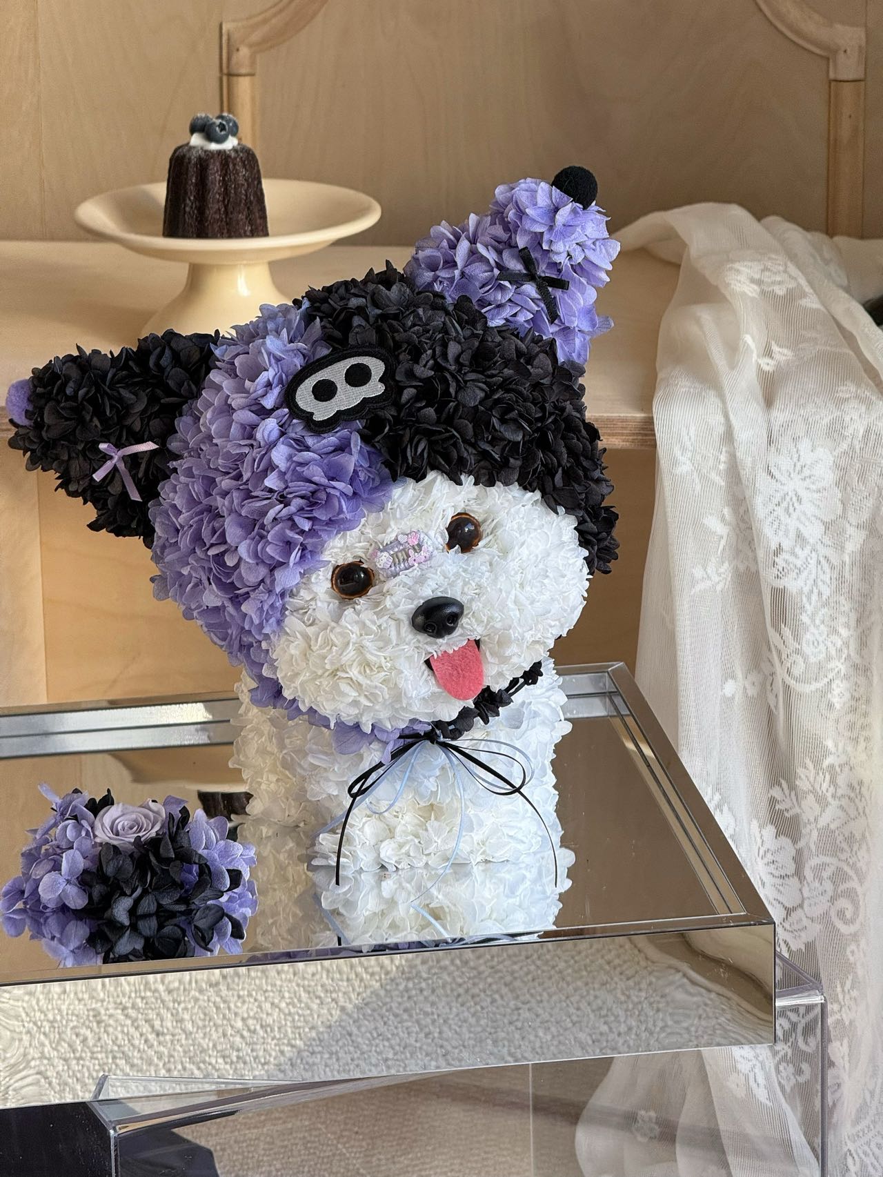 Maltese preserved flower puppy gift high-end light luxury acrylic gift box for girlfriend Valentine's Day gift