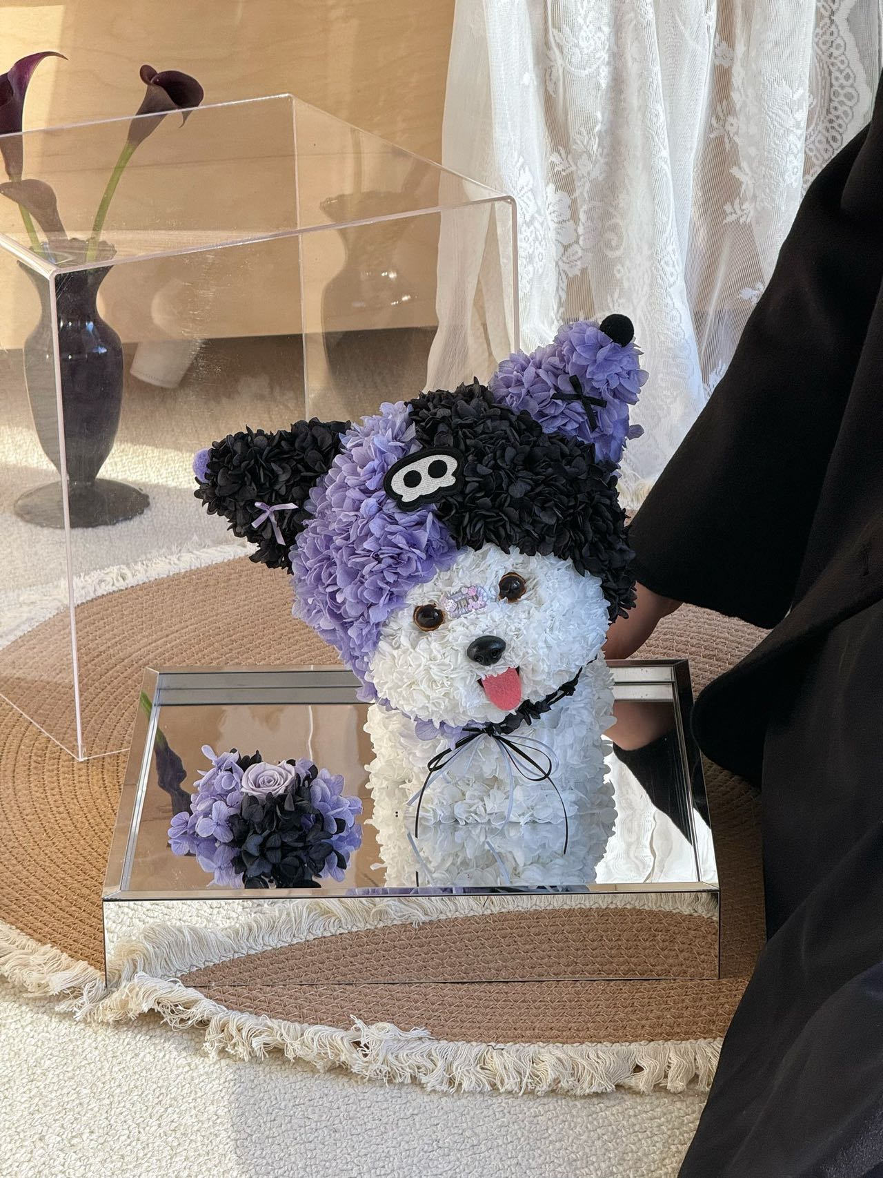 Maltese preserved flower puppy gift high-end light luxury acrylic gift box for girlfriend Valentine's Day gift