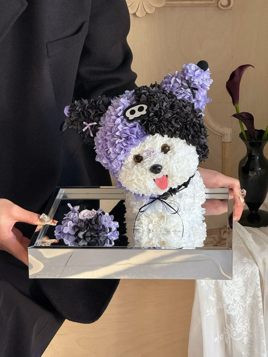 Maltese preserved flower puppy gift high-end light luxury acrylic gift box for girlfriend Valentine's Day gift