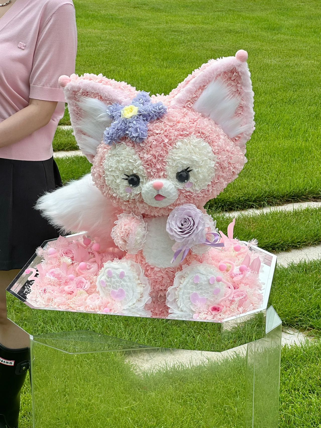  Preserved Flower Stuffed Linabell Doll, Lifelike Cartoon Plush, No Fading Floral Toy, Ideal Souvenir & Home Decoration for Linabell Lovers