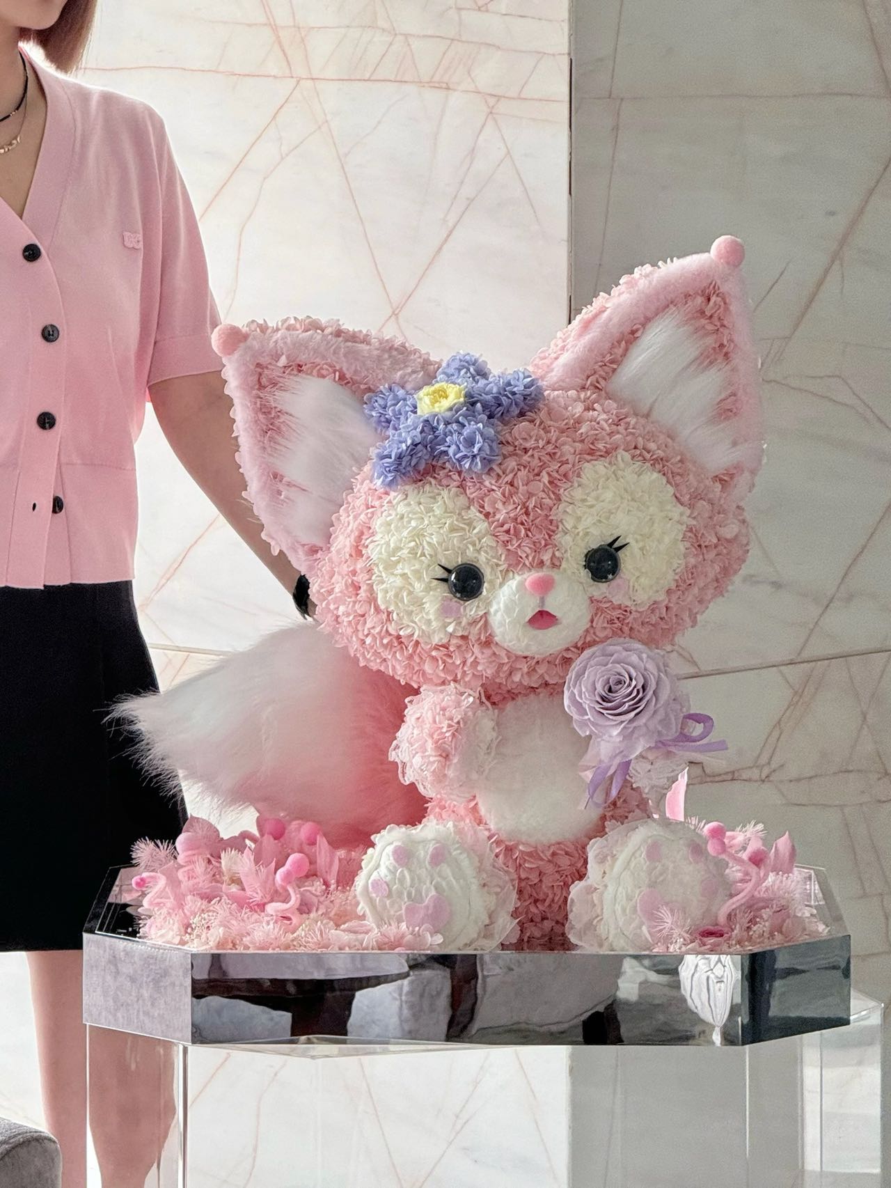  Preserved Flower Stuffed Linabell Doll, Lifelike Cartoon Plush, No Fading Floral Toy, Ideal Souvenir & Home Decoration for Linabell Lovers